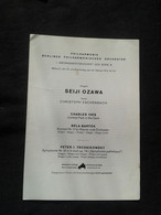 CHRISTOPH ESCHENBACH PIANISTE KLAVIER PIANIST PIANO SEIJI OZAWA CONDUCTOR DIRIGENT BERLINER CONCERT PROGRAMME PROGRAM - Programme