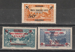 Levant N° 41, 42, 43 ** Surchargés Forces Françaises Libres - Unused Stamps