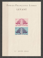Levant Bloc Feuillet N° 1 ** Non Dentelé Forces Françaises Libres - Unused Stamps