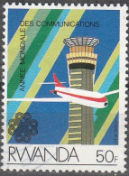 Rwanda 1984 Michel 1264 O Cote (2005) 0.70 Euro Avion Cachet Rond - Usati