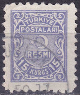 Turquie (Service) YT 7 Mi 7 Année 1949 (Used °) RESMI - Francobolli Di Servizio