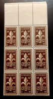 France 1947 Bloc De 9 Timbres Neuf** YV N° 787 Jamboree - Unused Stamps