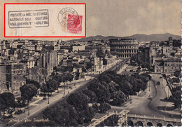 Roma - Fori Imperiali - Viaggiata 1954 - Annullo Targhetta Mostra Storica Miniatura - Mehransichten, Panoramakarten