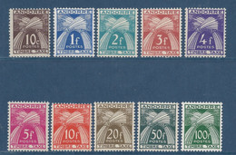 ⭐ Andorre Français - Taxe YT N° 32 à 41 ** - Neuf Sans Charnière - 1946 à 1950 ⭐ - Unused Stamps
