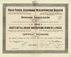 Titre De 1917 - Société Métallurgique Dniéprovienne Du Midi De La Russie - Russia