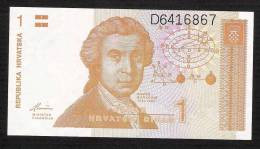 CROATIE CROATIA P16   1 DINAR  1991 #D   UNC. - Croatie