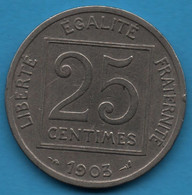 FRANCE 25 CENTIMES 1903 KM# 855 Patey - 25 Centimes