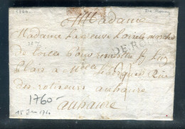 Marque Postale De Rouen Sur Lettre Avec Texte Pour Le Havre En 1760 - J 167 - 1701-1800: Precursores XVIII