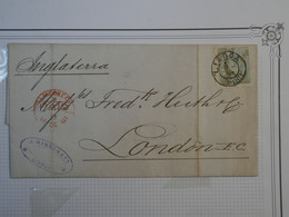 BN1  PORTUGAL BELLE LETTRE  RRR  1881 LISBOA A  LONDON U.K   +AFFRANCH. INTERESSANT++ + - Lettres & Documents