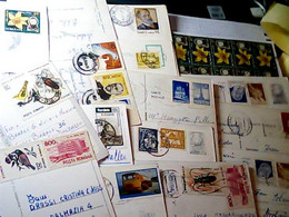 14 CARD LETTRE  STAMP TIMBRE SELLO FRANCOBOLLI ROMANIA  70gm   JF7945 - Poststempel (Marcophilie)