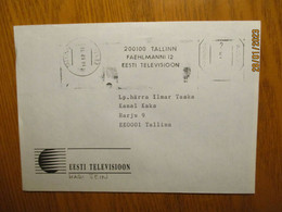 Delcampe - ESTONIA ESTONIAN TELEVISION TELECOM FRANKING METER ON COVER  1993 , 3-34 - Télécom