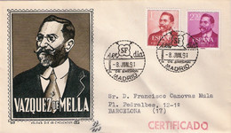 FDC - VAZQUEZ MELLA - AÑO 1961 - Nº EDIFIL 1351-52 - FDC