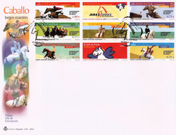 FDC - MUNDO DE HIPICA - AÑO 2002 - Nº EDIFIL 3898-04 - FDC