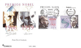 FDC - PREMIOS NOBEL ESPAÑOLES - AÑO 2003 - Nº EDIFIL 3964-65 - FDC