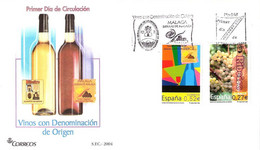 FDC - VINOS DENOMINACION ORIGEN - AÑO 2004 - Nº EDIFIL 4112-13 - FDC