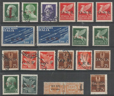 Italia RSI GNR Social Republic Lot Of FALSE FAKES SPACEFILLERS FORGERY IMITATIONS **/*/Used In 20 Pcs - Vrac (max 999 Timbres)