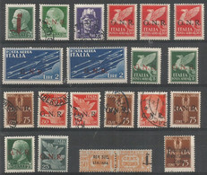 Italia RSI GNR Social Republic Lot Of FALSE FAKES SPACEFILLERS FORGERY IMITATIONS **/*/Used In 20 Pcs - Autres & Non Classés