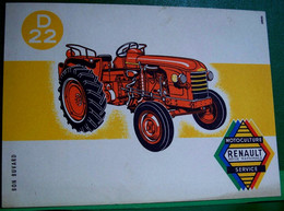 BUVARD . Lot De 2 Buvards ; RENAULT . TRACTEUR MACHINE AGRICOLE MOTOCULTURE SERVICE . LES 2 VISIBLES RECTO VERSO - Verzamelingen & Reeksen