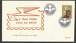 Portugal Cachet Commémoratif  Expo Philatelique Cova Da Beira Fundão 1972 Event Postmark Stamp Expo - Maschinenstempel (Werbestempel)