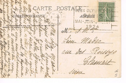 JEUX OLYMPIQUES 1924 -  MARQUE POSTALE - ESCRIME - TIR DE CHASSE - POLO - JOUR DE COMPETITION - 03-07 - - Verano 1924: Paris