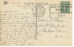 JEUX OLYMPIQUES 1924 -  MARQUE POSTALE - ESCRIME - POLO - ATHLETISME - LUTTE - JOUR DE COMPETITION - 10-07 - - Zomer 1924: Parijs