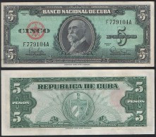 Cuba P 92 - 5 Pesos 1960 - AUNC - Cuba