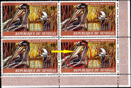 MARINE WEBBED FEET BIRDS- PELICANS- COLOR VARIETY- BLOCK OF 4- SENEGAL 1968-MNH-SCARCE-B9-2040 - Pélicans