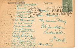JEUX OLYMPIQUES 1924 -  MARQUE POSTALE - TENNIS - EQUITATION -  HALTEROPHILIE - JOUR DE COMPETITION - 21-07 - - Ete 1924: Paris