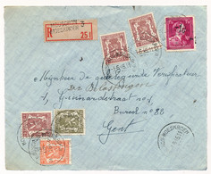 1/2 ENVELOPPE RECOMMANDE MOUSCRON 1946  NAAR GENT         2 SCANS - Lettres & Documents