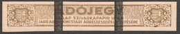 1945 1947 Hungary - Cigarette Paper Seal Stamp / Tobacco - Fiscal Revenue Tax SEAL Stripe - OVERPRINT - Tabacco