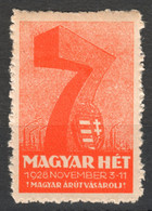 Chimney Factory Industry 1928 Budapest Fair Exhibition Hungary Hungarian Week Label Vignette Cinderella COAT Of ARMS - Autres & Non Classés