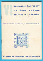 1968 WOMEN'S BASKETBALL BALKAN CHAMPIONSHIP Old Programme * Basket-ball Pallacanestro Baloncesto Programm Programma - Otros & Sin Clasificación