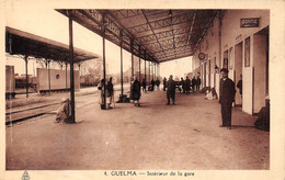 Algérie - GUELMA - Intérieur De La Gare - CPA écrite 1937 (voir Les 2 Scans) - Guelma