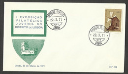 Portugal Cachet A Date Expo Philatelique 1971 Lisbonne Round Postmark Philatelic Expo Lisbon - Postal Logo & Postmarks