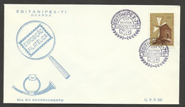 Portugal Cachet A Date Expo Philatelique Guarda 1971 Event Postmark Philatelic Expo - Postal Logo & Postmarks