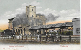 COLOMBIE -  CARTAGENA-  ESTACION DEL FERROCARRIL -  CARTE COLORISEE - Colombia