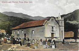 COLOMBIE-  TENA -  CHURCH AND MARKET - CARTE COLORISEE - Colombia