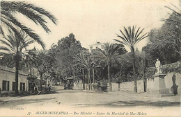 Pays Div -ref CC463- Algerie -  Alger Mustapha - Rue Michelet - Statue Du Marechal De Mac Mahon  - - Algerien
