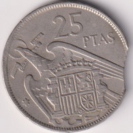 SPAIN , 25 PESETA 1957 , MINTING ERROR - 25 Pesetas