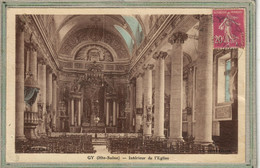 CPA - (70) GY - Aspect De L'intérieur De L'Eglise Dans Les Années 30 - Carte Colorisée - Gy