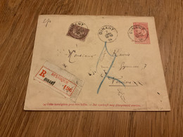 Belgique Enveloppe Entier N°6 Sur Recommandé De Dinant Vers Verviers (1904) - Enveloppes