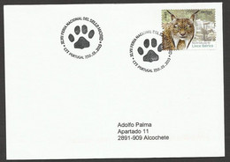 Portugal Réintroduction Du Lynx Ibérique Lettre Voyagé Cachet Madrid 2015 Portugal Reintroduction Iberian Lynx Cover - Maschinenstempel (Werbestempel)