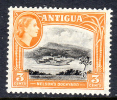 ANTIGUA - 1963-1965 DEFINITIVE 3c STAMP WMK W12 FINE MOUNTED MINT MM * SG 152 - 1960-1981 Autonomie Interne