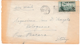 LETTERA VIAGGIATA DAGLI STATI UNITI 1950 VERSO BOLOGNANO(PESCARA) -VIA AIR MAIL-PAR AVION- - Lettres & Documents