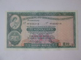 Hong Kong 10 Dollars 1978 Banknote AUNC See Pictures - Hong Kong