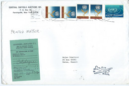 BIG COVER - United Nations > New York – UN Headquarters Via Kuwait.1977,CUSTOMS Label,stamps 1961 & 1966 - Storia Postale