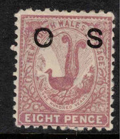 NSW 1888 8d Lilac-Rose OS SG O43 HM #AEY5 - Ungebraucht