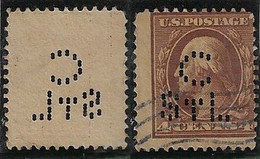 USA United States 1908/1940 Stamp Double Perfin C/STL By Curtis Company From Saint Louis Lochung Perfore - Perforados