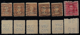 USA United States 1908/1954 6 Stamp With Perfin CUD/AHY From Cudahy Packing Company lochung Perfore - Perforados