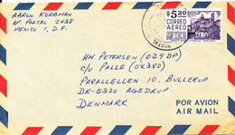 Mexico Air Mail Cover Sent To Denmark Single Franked - Messico
